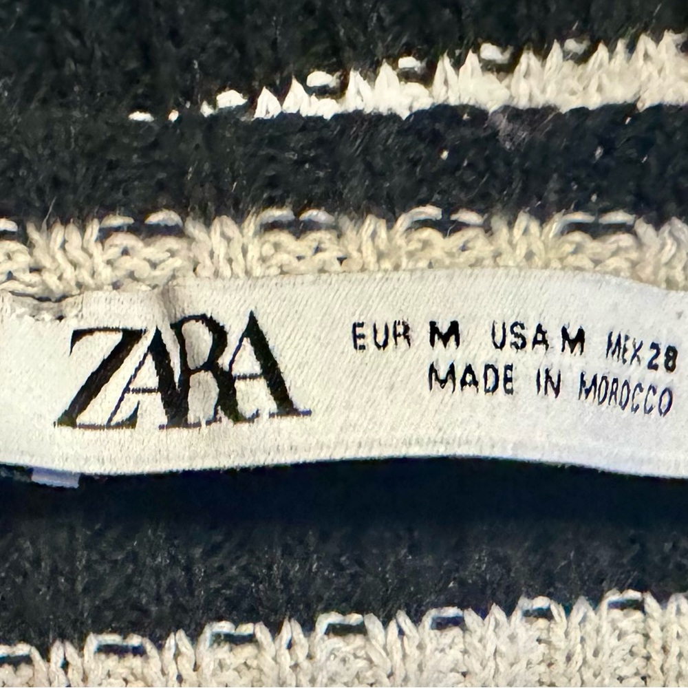 Zara striped long sleeve crop top, size M - Picture 2 of 4